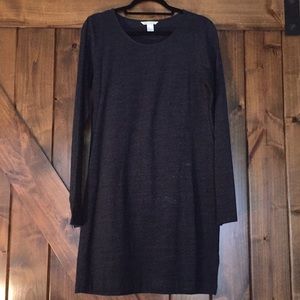 H&M heather navy long sleeved dress